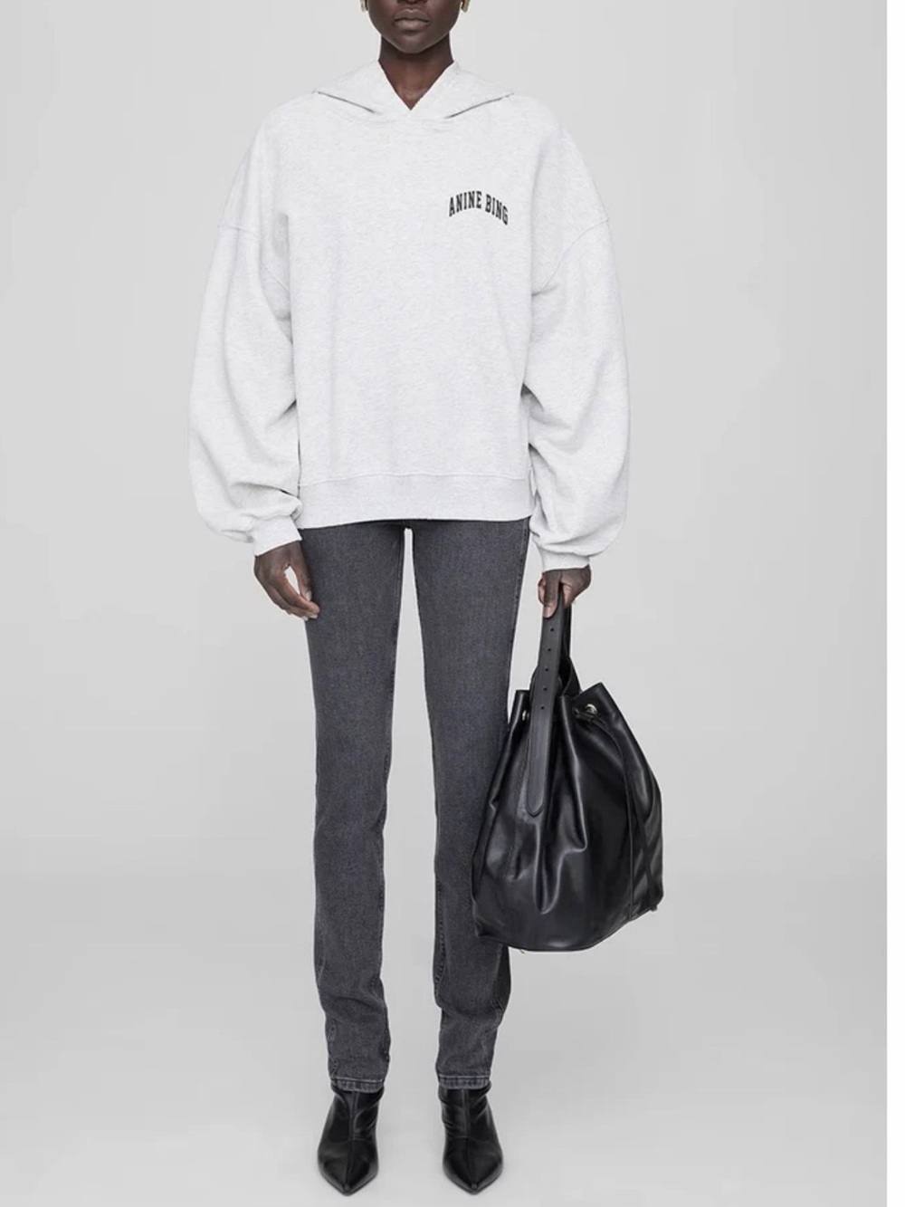 ALEC HOODIE ANINE BING -
HEATHER GREY SWEATSHIRT